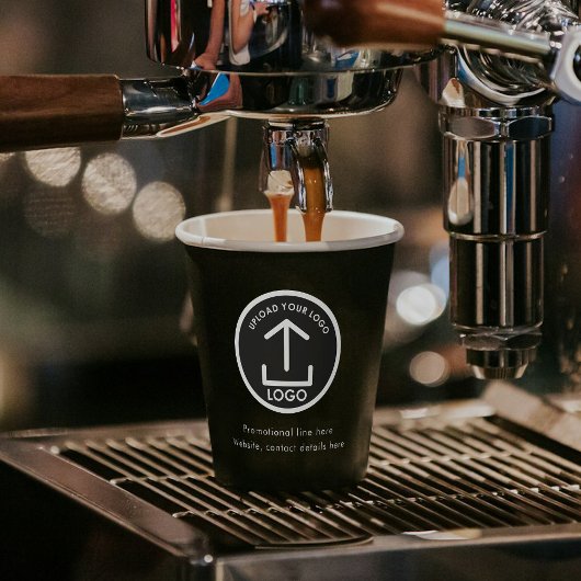 Zwarte Eenvoudige Professionele Zakelijke Logo & T Papieren Bekers