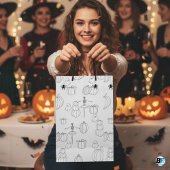 Zwarte Eenvoudige Schattigee Halloween Pompoen Medium Cadeauzakje