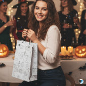 Zwarte Eenvoudige Schattigee Halloween Pompoen Medium Cadeauzakje