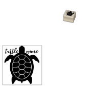 Zwarte, eenvoudige schildpad rubberstempel (Gestempeld)