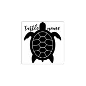 Zwarte, eenvoudige schildpad rubberstempel (Afrduk)
