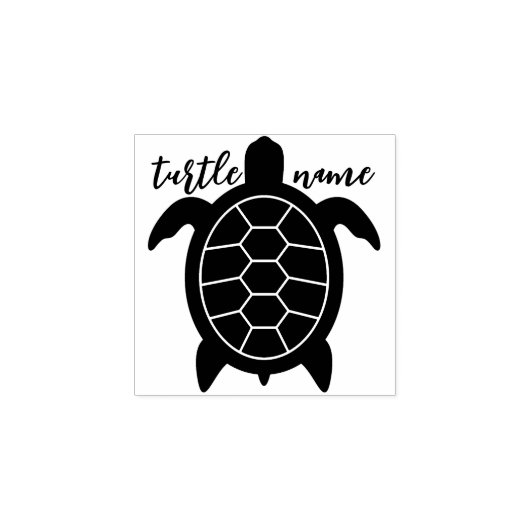 Zwarte, eenvoudige schildpad rubberstempel (Afrduk)