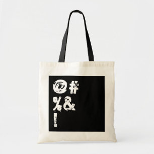 Zwarte Eenvoudige VLOEKEN DRAGEN Letters grappig Tote Bag