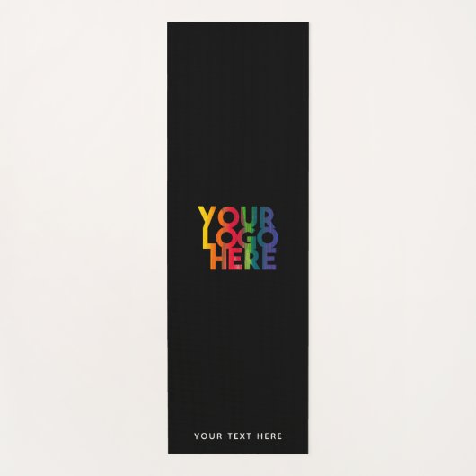 Zwarte Eenvoudige zakelijke Logo - aangepaste teks Yogamat (Voorkant)