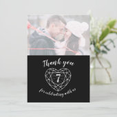 Zwarte eenyx-herdenkingsdag 7 jaar foto bedankkaart (Staand voorkant)