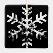 Zwarte Eerste Kerstdag Getrouwd Foto Keramisch Ornament (Achterkant)