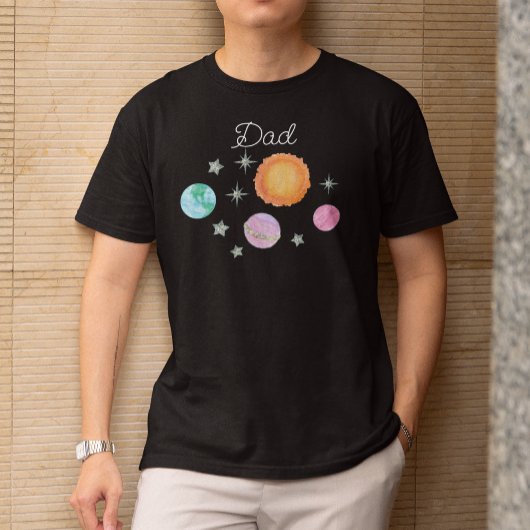 Zwarte eerste reis rond de zon papa 1e verjaardag t-shirt