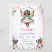 Zwarte eerste sprookjesachtige verjaardag kaart (Voorkant)