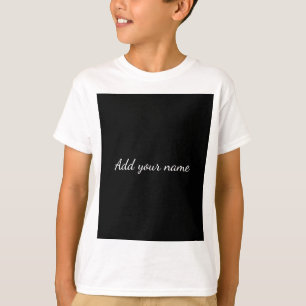 Zwarte effen voeg naam tekst bericht hier toe pill t-shirt