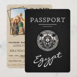 Zwarte Egyptische Pas Huwelijk Save the Date