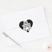 Zwarte Eiffeltower - Afbeelding Hart Sticker (Envelop)