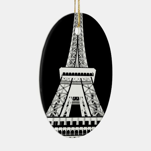 Zwarte Eiffeltower - Afbeelding Keramisch Ornament (Rechts)
