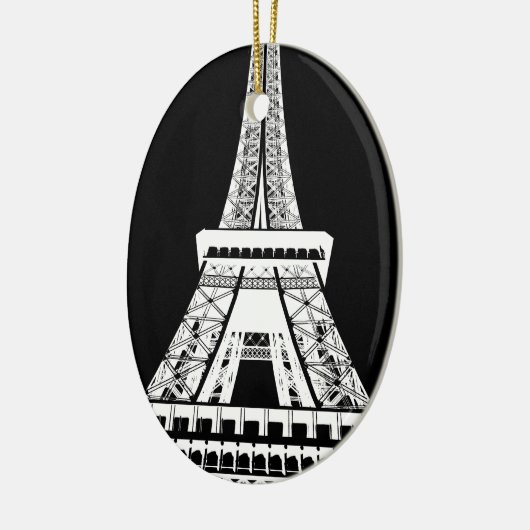 Zwarte Eiffeltower - Afbeelding Keramisch Ornament (Links)