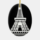 Zwarte Eiffeltower - Afbeelding Keramisch Ornament (Voorkant)