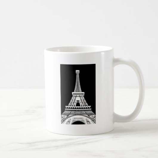 Zwarte Eiffeltower - Afbeelding Koffiemok (Rechts)