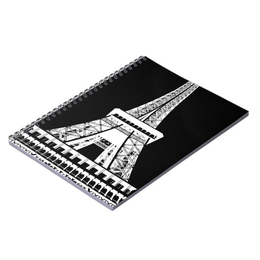 Zwarte Eiffeltower - Afbeelding Notitieboek (Linkerzijde)