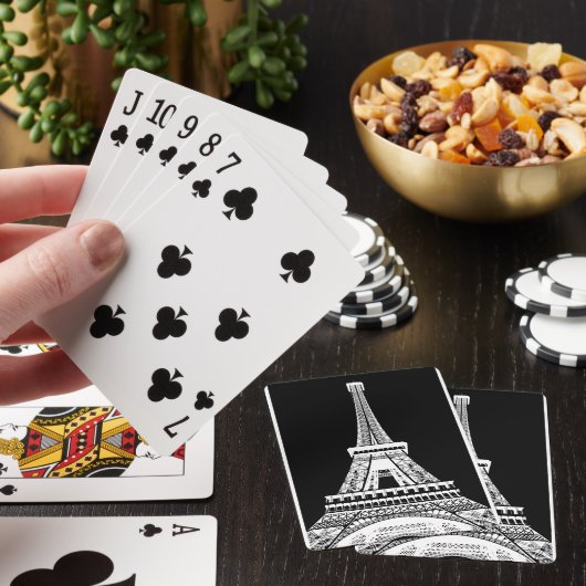 Zwarte Eiffeltower - Afbeelding Pokerkaarten (Insitu)