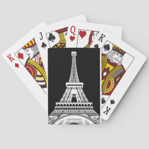 Zwarte Eiffeltower - Afbeelding Pokerkaarten