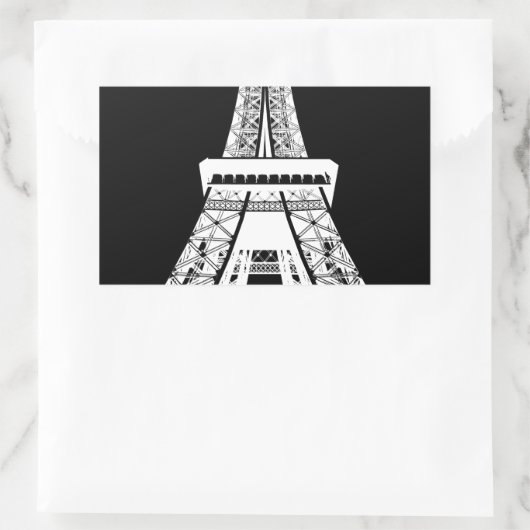 Zwarte Eiffeltower - Afbeelding Rechthoekige Sticker (Tas)