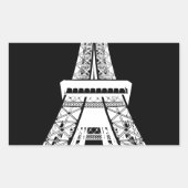 Zwarte Eiffeltower - Afbeelding Rechthoekige Sticker (Voorkant)