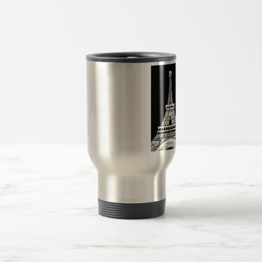 Zwarte Eiffeltower - Afbeelding Reisbeker (Center)