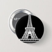 Zwarte Eiffeltower - Afbeelding Ronde Button 5,7 Cm (Voorkant /achterkant)