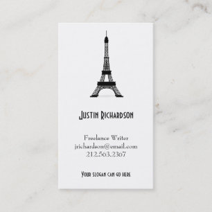  zwarte Eiffeltower in Franse stijl Visitekaartje
