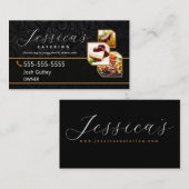 Zwarte Elegant Catering Visitekaartje (Voorkant / Achterkant)