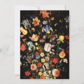 Zwarte Elegant Floral Vrijgezellenfeest Kaart (Achterkant)