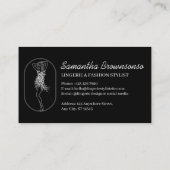 Zwarte Elegant Girly Feminine Minimal Lingerie Visitekaartje (Achterkant)