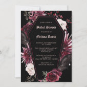 Zwarte Elegant gothic Roos Coffin Vrijgezellenfees Kaart (Voorkant)