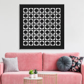 Zwarte Elegant Grid-Stippen Canvas Afdruk (Insitu (Woonkamer))