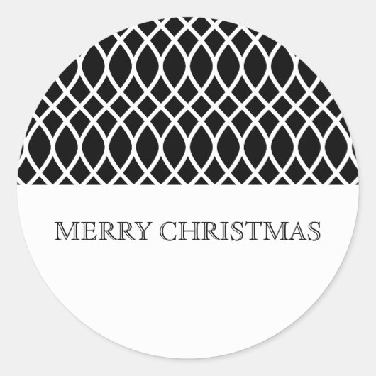Zwarte Elegant Lattice Holiday Stickers (Voorkant)