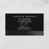 Zwarte Elegant Metallic Makeup Artist Beauty Salon Visitekaartje (Achterkant)