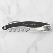 Zwarte Elegant Minimalist Script Name Persoonlijk Kurkentrekker (Achterkant)