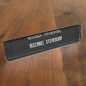 Zwarte Elegant moderne, stijlvolle naamplaat Naambordje (Zijkant)