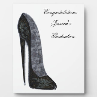 Zwarte Elegant Stiletto High Hiel Art Fotoplaat