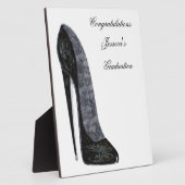 Zwarte Elegant Stiletto High Hiel Art Fotoplaat (Zijkant)