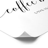 Zwarte Elegant Typografie Weddenschap koffiebar Poster (Hoek)