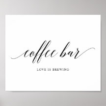 Zwarte Elegant Typografie Weddenschap koffiebar