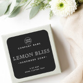 Zwarte elegant vierkante etiketten