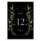 Zwarte Elegant Waterverf Wildbloemen Weddenschap Kaart (Achterkant)