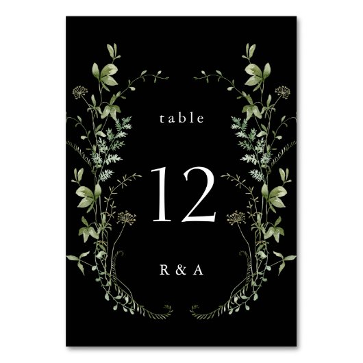 Zwarte Elegant Waterverf Wildbloemen Weddenschap Kaart (Achterkant)