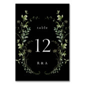 Zwarte Elegant Waterverf Wildbloemen Weddenschap Kaart (Voorkant)