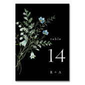 Zwarte Elegant Waterverf Wildbloemen Weddenschap Kaart (Achterkant)