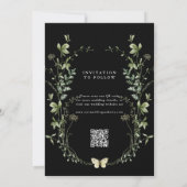 Zwarte Elegant Waterverf Wildflower Wedding Save The Date (Achterkant)