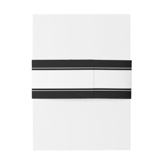 Zwarte Elegant Wedding Chic-grens Uitnodigingen Wikkel (Achterkant Voorbeeld)