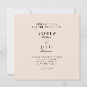  zwarte elegante bloemenkam lijst bruiloft kaart (Achterkant)