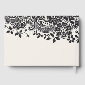 Zwarte elegante  bruidstedenportefeuille gastenboek (Achterkant)