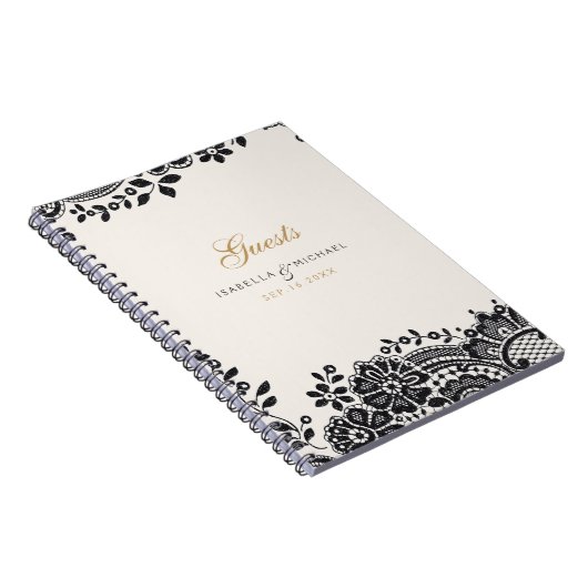 Zwarte elegante  bruidstedenportefeuille notitieboek (Rechterzijde)